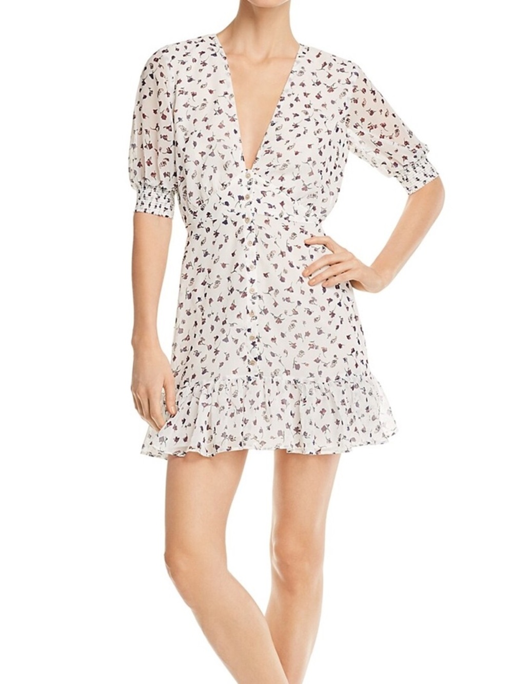 The East Order Mabel mini dress in white floral